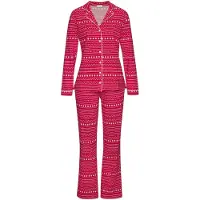 LASCANA Pyjamas 'XMas Dog Classic' röd / vit