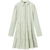 LMTD Klänning - NlfTipsy - Turtledove/Créme De Menthe Stripes - - 13 år (158) - Klänning