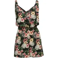 KOROSHI Jumpsuit grön / ljusröd / svart / vit