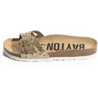 Bayton Pantolette 'Athena' sand / guld / svart