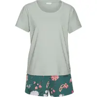 LASCANA Kort pyjamas grönmelerad / blandade färger