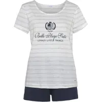 LASCANA Pyjamas beige / nattblå / vit