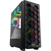 Sharkoon RGB Hex - Mid tower - ATX - Seitenteil mit Fenster (gehärtetes Glas) Desktop Datorchassi Svart