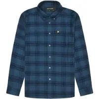 Lyle & Scott Tonalrutig flanellskjorta i marin för herrar