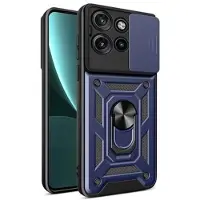Mtp Products Motorola Edge 50 Neo Hybrid Skal med Roterande Ring med Kameraskydd - Blå