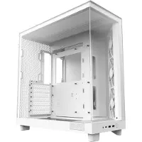 NZXT H series H6 Flow - Mid tower - ATX - genomskinlig sidopanel (härdat glas) - ingen strömförsörjning - matt vit - USB/ljud