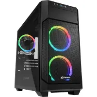 Sharkoon V1000 RGB - microATX - Seitenteil mit Fenster (gehärtetes Glas) Microtower Datorchassi Svart