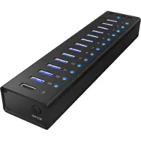 Icy Box 70420 USB-hubb 13 Port USB-A USB 3.0 5 GBit/s Svart