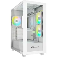 Sharkoon Rebel C60 RGB White Midi-Tower Datorchassi Vit 2 Förinstallerade Fläktar, 1 Förinstallerad Fläkt, Dammfilter, Sidofönster