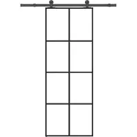 vidaXL Skjutdörr med beslagset ESG glas och aluminium 76x205 cm