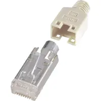 Renkforce H9540.1-10 RJ45-kontaktdon, skärmad CAT5e H9540.1-10 Kontakt hane rak Poler: 8P8C Beige 10 st