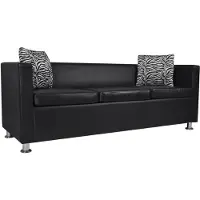 vidaXL Soffa 3-sits konstläder svart