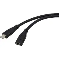 Renkforce USB-kabel USB 3.2 Gen1 USB-C-kontakt, USB-C uttag 1.00 m Svart RF-5720414