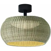Bover utomhustaklampa Perris, brun/beige, Ø 47 cm dimbar, Creme / bärnsten, Aluminium / grå / zink, Design, LED-taklampor
