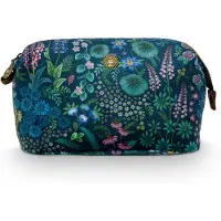 Pip studio Cooper Cosmetic Purse Medium Querida Velvet Dark Blue 22.5x9.5x15cm