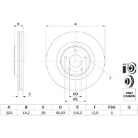 Bosch Bromsskiva 0 986 479 F33 fram, ventilerad, höggradigt förkolnad, 1 Stycke