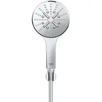 GROHE 26581000, Handduschhuvud, Krom, Krom, Silikon, Vägg, 9,5 l/min, Tyskland