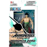 Bandai Anime Heroes Figur - - One Piece Zoro Style 3 Svärd 17 cm - 16 Artikulationspunkter