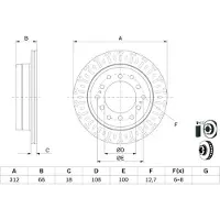 Bosch Bromsskiva 0 986 479 F07 bak, ventilerad, 1 Stycke