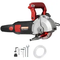 Vevor Väggfräs, 34 mm skärdjup Väggskärmaskin 2500W Väggspårskärmaskin 38 mm skärbredd Väggspårsmaskin Med 5 sågblad 115 mm diameter 6300 r/min med infraröd stråle