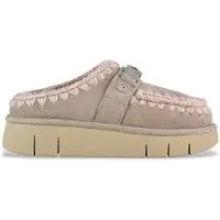 Mou for woman. MU.FW531001A Bounce clogs leather clog metal logo , taupe (39), 3 to 5 cm, None, Casual