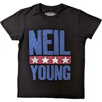Ginza.se Neil Young: Unisex T-Shirt/Stars Logo (Black) (Small)