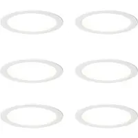 QAZQA Set med 6 infällda spotlights vita 14,5 cm inkl. LED justerbar i Kelvin med DIP-switch - Stephanie