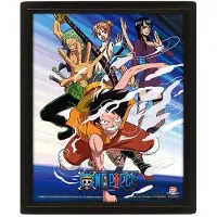 Pyramid Int. One Piece: (Straw Hat Pirates Assault) 10x8 3d Framed Lenticular Poster