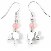 Ginza.se Barbie: Sterling Silver Silhouette & Rose Quartz Drop Earrings