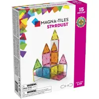 Magna-Tiles Magnetset - 15 Delar - Stardust Glitter &amp; speglar - - One Size - Magnetiska leksaker