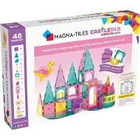 Magna-Tiles Castle DLX 48-delad magnetkonstruktionsset Det ursprungliga magnetiska byggvarumrket