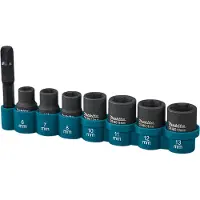 Makita - Impact socket and adapter set - 8 delar - längd: 23 mm