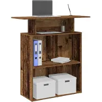 vidaXL Receptionsdisk åldrat trä 100x40x104 cm konstruerat trä