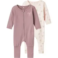 Name it Pyjamasdräkt - Noos - 2-pack - NbfNightsuit - Knappt Ros - - 74 - Pyjamasdräkt