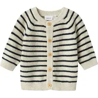 Name it Cardigan - Stickad - NbmMast - Peyote Melange m. Ränder - - 62 - Cardigan