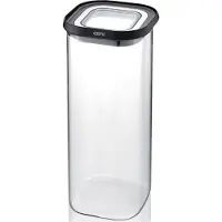 GEFU PANTRY, Container, Rektangulär, 1,9 l, Svart, Transparent, Borosilikatglas, Plast, Silikon, Rostfritt stål, 110 mm