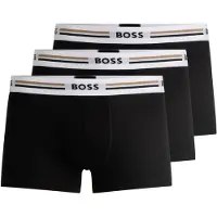 BOSS för män. 50492200 3-pack svarta Revive boxershorts (S), Hemkläder, Bomull, Viskos, Hållbar