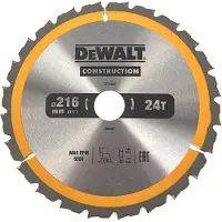 DeWalt Sågklinga för trä DT1952; 216x30 mm; 24T