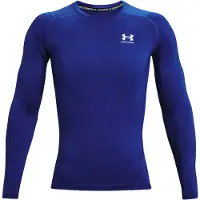 Under Armour Herr Armour HeatGear Kompression Långärmad T-Shirt , Royalblå (400)/Vit, Medium