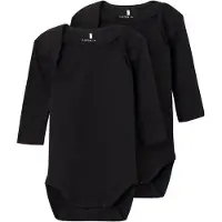Name it Body l/ä - Noos - NbnBody - 2-pack - Svart - - 3 år (98) - Body L/Ä
