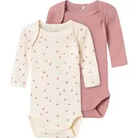 Name it Body l/ä - Noos - NbfBody - 2-pack - Smörkräm - - 68 - Body L/Ä