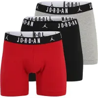 Jordan Boxershorts 'FLIGHT Cotton Core Boxer Briefs' gråmelerad / röd / svart / vit
