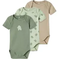 Name it Bodies k/ä - Noos - NbmBody - 3-pack - Sea Skum Elephant - - 68 - Body K/Ä