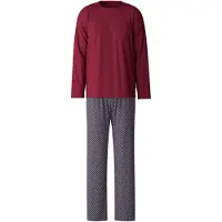 Calida Pyjamas lång marinblå / bordeaux / vit