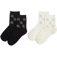 Karl Lagerfeld Sockor 'RHINESTONE' ecru / svart