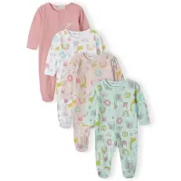 MINOTI Pyjamas pastellblå / korall / gammalrosa