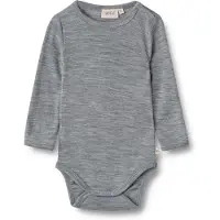Wheat Body l/ä - Ull - Lucca - Melerad Grey - - 2 år (92) - Body L/Ä
