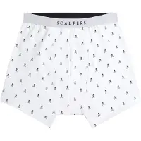 Scalpers Boxershorts 'Just Skull' svart / vit