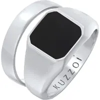 KUZZOI Ring svart / silver