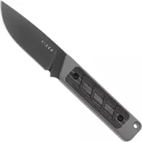Kizer Cutlery Smolt K1063A1, Black 3V, Grey G10/Black Micarta Inlay fixed knife, Jonathan Styles design